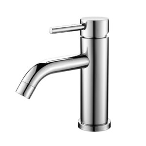 Ibergrif M11003 – Einhebel-Waschtischarmatur Bad, Mischbatterie aus gebürstetem Edelstahl mit Chrom, einfache Montage, f