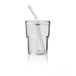 Cosnou 400 ml Eiskaffee-Glasbecher (versiegelt, dickwandig) für Handgepäck, Wasserglas, Tasse, Tee