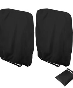 Klappstühle Schutzhülle 2er Set – Oxford Abdeckhaube, wind- & UV-beständig, staubdicht, mit Aufbewahrungstasche (Schwarz