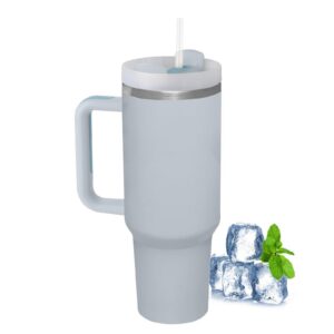 Thermostabile Thermobecher LOITTAINUE Grau 1180ml Kaffeebecher mit Deckel und Strohhalm (Grau) Isolierte Thermobecher