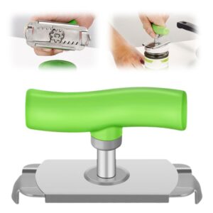 Edelstahl Dosenöffner - multifunktional für Schwache Hände und Arthritis - Grüner Glasöffner Edelstahl Flaschenöffner -