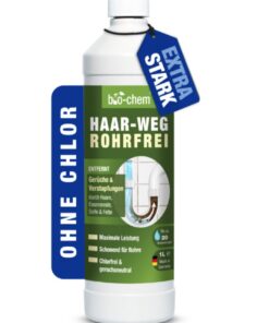 bio-chem Haar-Weg Abflussfrei – Extra Stark Reiniger für 1000 ML – Bis zu 20 Anwendungen je Flasche – Extrem Effektiver