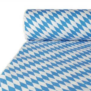PAPSTAR Damastprägtes Papiertischtuch Bayrisch Blau - Tischdecke für Oktoberfest, 50 m x 1 m - Glanzvolle Glühwürmchen-S