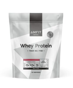 Amfit Nutrition Molkeneiweiß Himbeere 33 Portionen (1er Pack) - Ideal für Athleten nach dem Training - Fitnessstudio - H