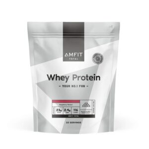 Amfit Nutrition Molkeneiweiß Himbeere 33 Portionen (1er Pack) - Ideal für Athleten nach dem Training - Fitnessstudio - H