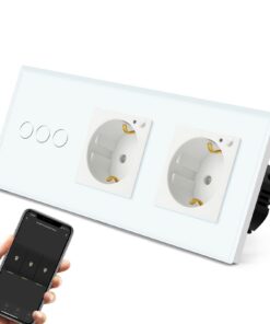 BSEED Smart Touch Alexa Lichtschalter 3-Fach 1 Weg (Neutralleiter Erforderlich) für Work mit Tuya Alexa/Google Home - We