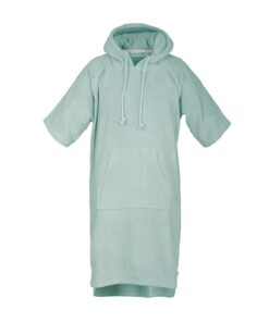 TOM TAILOR Surf Poncho für Damen & Herren L-XL mit Kapuze & Bauchtasche 100% Baumwolle Türkis