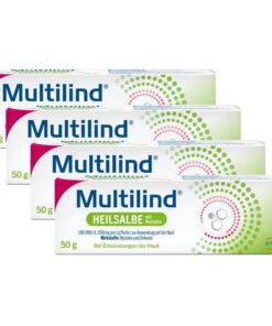 Multilind Wund- und Heilsalbe für entzündete Haut mit Zinkoxid und Nystatin – 4 x 50 g Salbe