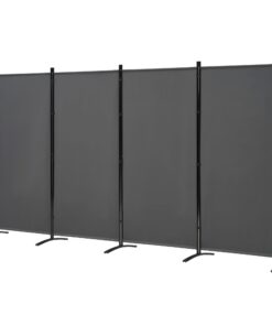 Spurgehom Grauer Stofftrennwand 345,4 cm B x 182,9 cm H - faltbar für Zuhause, Büro und Restaurant