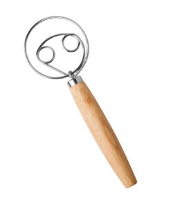 FRUHLING Edelstahl Brotmixer mit Holzgriff für Backen | FRUHLING Dänischer Teig Schneebesen für Desserts und Brotmischu