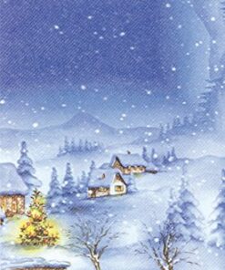 Mitteldecken Weihnachtsdorf im Winter/Weihnachten - 80x80cm | Ideal für Familie und Freunde