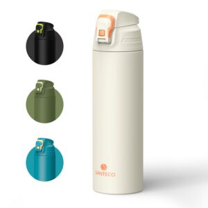 SANTECO Wasserflasche mit Leckage-Sicherheitssperre für Reisen und Camping BPA-Frei 1 Liter Grau SANTECO Thermosflasch