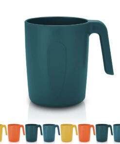 Kyraton Tasse mit Henkel 8er, 450ml, unzerbrechlich für Kinder und Erwachsene, wiederverwendbar zur Nutzung zu Hause und