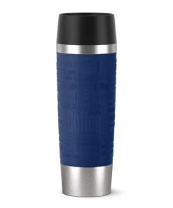 Emsa Travel Mug 500 ml Classic Grande hält 6h heiß, 12h kalt, blau, 360°-Trinköffnung, auslaufsicher, Easy Quick-Press-V