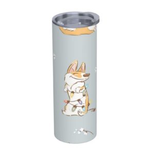 YXDVPALNE Süßer Corgi Vakuum Isolierte Wasserflasche 20 Unzen Edelstahl Becher Popularer Hundespeck