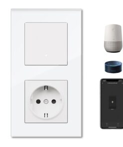 Smart Wifi Steckdose Intelligenz Unterputz Kompatibel Alexa Google Home Weiß (86 * 157mm) Intelligente Smart Home Stec