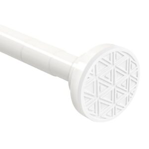 Foeska Teleskopstange Edelstahl ohne Bohren für Dusche und Badewanne, sichere Festhältigkeit (Weiß, 48-200cm) Foeska Te