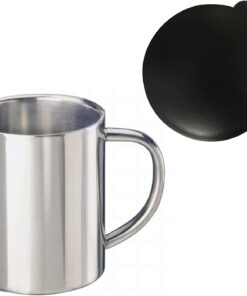 Laser Tattoo Edelstahlbecher für Camping und Reisen 0,3l Doppelwandiger Thermo Becher mit Deckel Matt Gebürstet