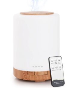 Aroma Diffuser 300ML Ultraschall Luftbefeuchter Aromatherapie Öle Diffusor für Zuhause und Büro - Leichte Holzmaserung A