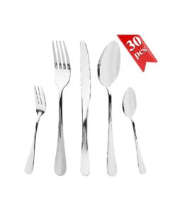 Edelstahl Besteck Set 6 Personen, 30 teilig Spülmaschinenfest | Besteck Set Spiegelpoliert 6 Personen, 30 teilig Essges