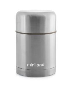 Miniland Baby Edelstahl Isolierbehälter 600ml STEEL FOOD THERMOS für Babynahrung - Metallic, 1 Anzahl, Steel