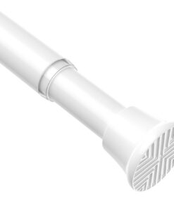 AIZESI Gardinenstange ohne Bohren 60-120 cm Teleskopstange Weiß für Badezimmer & Fenster