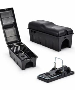 Rattenfalle Set - 2× Rattenköderbox & 2× Schlagfalle | Sichere Rattenbekämpfung für Haus, Keller & Garten | Schnelle Hil