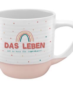GRUSS & CO Tasse Lebensrinne Steinzeug 40 cl mehrfarbig Geschenk Freunde Geburtstag Ostern 48992