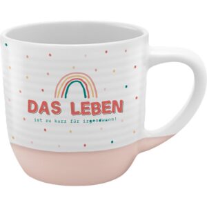 GRUSS & CO Tasse Lebensrinne Steinzeug 40 cl mehrfarbig Geschenk Freunde Geburtstag Ostern 48992