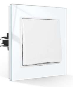 CNBINGO Lichtschalter 1-Fach 1-Weg Glaslichtschalter, Schraubenloser Wippschalter für Remember Unterputz, Kristall-Wipps