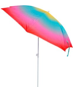 Sonnenschirm Strandschirm für Traveller: UV-Schutz UPF 50+, bunt (gelb, rot), 155 cm inklusive Tragetasche