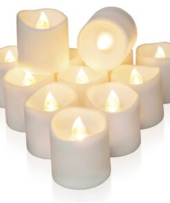 Homemory Warmweiß LED Flackernde Teelichter 12 Stück - Langanhaltend mit Timer, ideal für Zierpflanzen