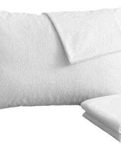 Bedecor 2er Set wasserdichte Baumwolle Kissenbezug, Anti-Milben, Weiß für Allergiker, schlafbezogene Allergien (40x80cm)