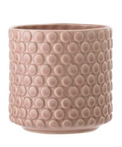 Nordring Retro Keramik Blumentopf für Zimmerpflanzen, rosa (12,5 cm ø) -Vintage Design