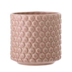 Nordring Retro Keramik Blumentopf für Zimmerpflanzen, rosa (12,5 cm ø) -Vintage Design