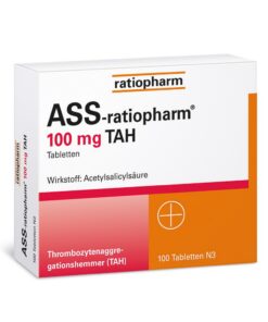 ASS-ratiopharm 100 mg TAH: Herzgesundheit - Blutverdünnung zur Prävention von Herzinfarkt und Schlaganfall, 100 Tablette
