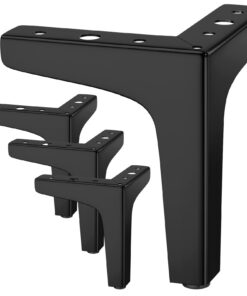 Möbelfüße Schwarz Metall Belastbar 800 KG, TV Schrankfüße 10cm, Für Schubladen und Nachttische Mit Schrauben