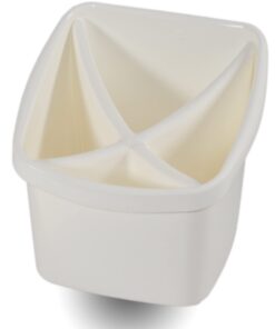Kerafactum Besteckkorb Spülmaschine BPA free 4 Fächer Köcher Körbchen Creme | universal Spülkorb