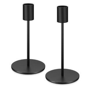 Vintage Kerzenständer Dekoration für Wohnzimmer, Hochzeit und Abendessen - Schwarz, 2 Stück | Vintage Kugelkerzen Säule