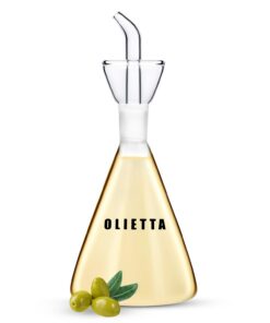 Olietta 500 ml Olivenöl Flasche mit Ausgießer und Auslaufsicherheit - leicht reinigbar - Olietta Olinder Konischer Ölfla