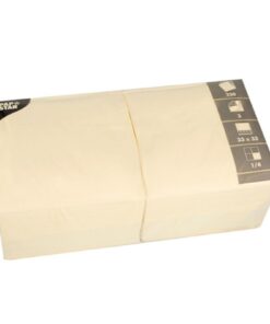 Papstar 1 Karton 4x250 Servietten, 3-lagig 1/4-Falz, creme Farbe, 33 cm x 33 cm, für Hausgebrauch und Hotelindustrie, ho