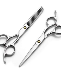 Haarschere Set 2x 440C Ultrascharf Edelstahl,professionell Friseurschere für HerREN & MÄNNER, Haus- & Haustierfriseur (4