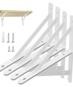 Schwerlast-Träger Regalhalterungen metaleisenwandregalträger für wohn- und Bürozimmer (20×12CM), weiss