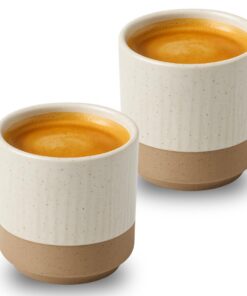 Maxito Espresso & Kaffee Tassen aus Steingut - 100 ml, 2er Set - ideal für Kaffeeliebhaber - Geschenke für Männer