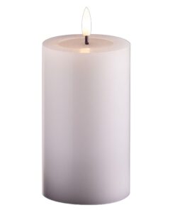 Novaliv Mittlere Stumpenkerze Mit Timer - Weiß, 7,5cm ø, 12,5cm Höhe, LED Echtwachskerze Mit Flackereffekt