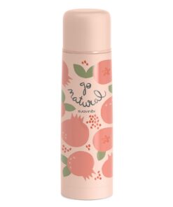 Suavinex Thermoskanne Baby Unterwegs 500 ml Isolierflasche Edelstahl Hermetischer Schraubverschluss Granatapfel