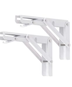 YUMORE robuste faltbare Regalhalterung, maximale Traglast 136 kg, für Werkbank DIY, weiss, 2 Stueck
