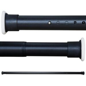 Duschvorhangstange ausziehbar ohne Bohren 360-410cm Schwarz Teleskopstange für Badezimmer Gardinenstange