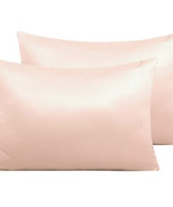 NTBAY Satin Kissenbezug für Haare und Haut, Rosenfarbiger 2er Set, 40x60 cm, OEKO-TEX STANDARD 100 Satin Kissenbezüge mi
