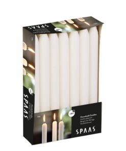 SPAAS 14 White Dinner Candles 21/220 mm, 8 Std. Gebrauch - Hochwertige Kerzen für Dinneranzahlungen